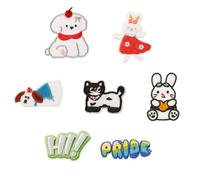 7 parches de dibujos animados para planchar con diseño de gatos, parches de reparación de animales para decoración de bolsas de ropa