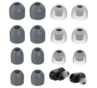 7 Pares Almohadillas de Repuesto de Silicona, Tapones para Oídos Silicona, Goma Auriculares In-Ear Repuesto Compatible con Sony WF-1000XM3 / WF-1000XM4 / WF-1000XM5, 4 Tamaños, Gris/Transparente