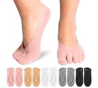 7 Pares-Calcetines Dedos Mujer Invisibles-Evitan Rozaduras-Posición Natural y Alineación cómoda de los Dedos-Suaves y Transpirables-Elásticos, Ajustan Bien y No Resbalan-Tallas Europeas 35-42