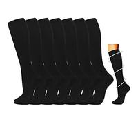 7 Pares de Calcetines de Compresión para Mujeres y Hombres de 15 a 20 mmHg son los Mejores Deportivos y Médicos Calcetines Para Correr, volar, viajar, Enfermeras