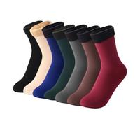7 pares de calcetines térmicos, calcetines térmicos para mujer, calcetines de suelo esponjosos, calcetines de nieve gruesos en el centro de la pantorrilla, cómodos, transpirables y lindos calcetines