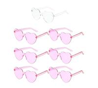7 pares de lentes de sol corazón sin marco, 1 novia + 6 gafas de novia, despedida de soltera/boda, fiesta
