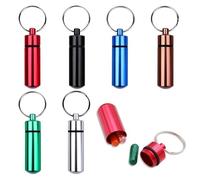 7 pastilleros pequeños para viajes, llavero, pastillero portátil, pequeño, pastillero creativo, pequeño, pastillero pequeño, pastillero pequeño, pastillero para viajes, cápsula de metal