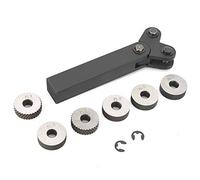 7 PCS 26 mm 8 mm Diameter Thickness Steel Knurling Tool Set, Diagonal Double Wheel Linear Knurl, Pitch Replacement Wheels for Metal Surfaces Anti Slip Patterns