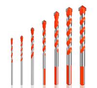 7 Pcs Brocas Porcelanico, Juego de brocas profesional Broca Azulejos de Carburo de Tungsteno, Brocas hormigon, Brocas para porcelanico, madera, Hormigón, porcelana, ladrillo, cemento 3 4 5 6 8 10 12mm