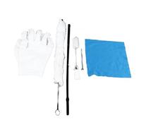 7 PCS Juego de saxofón kit de limpieza de saxo de saxo boquilla de clarinete cepillo con guantes de tela de limpieza de destornillador (Blanco)