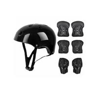 7 Pcs Kids Protective Gear Set Roller Skate Helmet Elbow Wrist Knee Pad for Skateboard Cycling Skating Scooter,black
