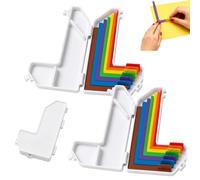 7 Pcs Paper Crafting Alignment Guides with Storage Case,Color Coded Size Tabs,Margin Precision Layering Matting Spacers,1/16 to 1/2 Inch Increments for Card Making Scrapbooking DIY Projects