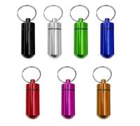 7 PcsCaja de Pastillas Portátil, Impermeable Pastilleros Caja de Pastilla Portátil Llavero Mini Pastillero Aluminio Pastillero Llavero 7 colores Fenglin-joy pillendose schlüsselanhänger