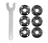 7 PcsLlave Amoladora, 125mm Llave de ángulo de Brida, incluye 6 Tuercas de Amoladora Angular Bridas Interior y Exterior de Metal, Llave de Amoladoras Angulares Accesorios