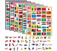 7 Pegatinas De Banderas De Países, 50 Pegatinas De Mapas De Países, Pegatinas De Banderas De Álbumes De Recortes, Pegatinas De Botellas De Agua, Pegatinas Decorativas