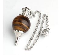 7 péndulos de Chakra, colgante de piedras naturales, amuleto de cristal, meditación, péndulo hexagonal para hombres, mujeres, regalo de joyería-P0013