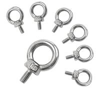 7 pernos de ojal M6, perno de anillo, anillos de tornillo, roscado macho de acero inoxidable 304, perno de ojal, para fijación y suspensión