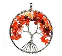 7 piedras de Chakra, collares de cristal, colgantes, piedra natural, árbol de la vida, colgante de péndulo, collar para mujeres, joyería curativa-P207