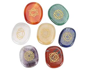 7 Piedras de Chakra Juego de Piedras de Chakra Piedras de Chakra con Estuche Suministros de Colección para Meditación Yoga Brujería Terapia de Cristal de Equilibrio