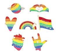 7 Piezas Broches Arcoíris,Pin Bandera Arco Iris,Pin Arcoiris,Broche Orgullo Gay,Broches Esmalte Arcoíris,Pines Gay Arcoíris,Adecuado Para Suéteres,Bufandas,Pañuelos,Vestidos,Trajes,Mochilas