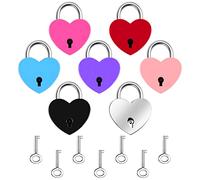 7 Piezas Candados Colores con Llaves Candado en Forma de Corazón Candado Maleta Colorido Pequeño para Regalos de Boda de San Valentín y Taquilla Mochilas de Viaje, Armarios (7 Colores)