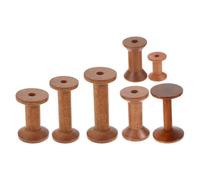 7 Piezas Carretes de Hilo de Madera Vintage para Coser y Bordar | Acabado Liso, Estilo Retro Clásico, para Cintas y Labores de Costura, Fácil de Llevar