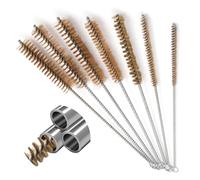 7 Piezas Cepillo de Latón, Herramienta de Pulido de Latón, Cepillo de Limpieza Largo y Fino, Cepillo de Agujeros Limpios, para Escoria de Limpieza de Tuberías, (8mm/10mm/12mm/14mm/18mm/20mm/25mm)