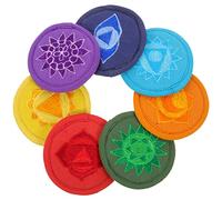 7 Piezas Cojín Poliéster Bordado para Cuenco de Sonido Budista | Almohadilla Protectora Ligera, Diseño Creativo, Base Estable para Cuenco Tibetano y Buddha Sound Bowl Varios estilos