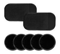 7 piezas de alfombrillas antideslizantes para coche, alfombrillas cuadradas y redondas para teléfonos móviles, pegatinas de almacenamiento de coches, artículos para el interior del coche