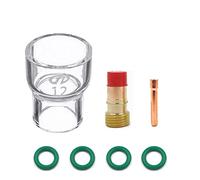 7 piezas de antorcha de soldadura TIG con lente de gas para WP17 WP18 WP26 12 boquillas de copa de vidrio, accesorios prácticos duraderos (3,2 mm)