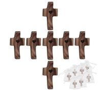 7 piezas de cruz de madera tallada, cruz protectora de madera sostenida en la mano, cruz de Jesús en forma de corazón para alivio del estrés, cruz del pulgar para oración, regalos cristianos para