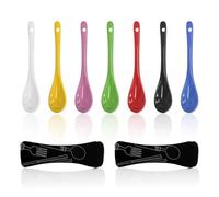7 Piezas De Cucharas De Cerámica De Colores, 2 Piezas De Bolsas De Almacenamiento, Cucharas De Postre, Cucharas Para Taza, Cucharas Para Revolver Café, Accesorios De Cocina