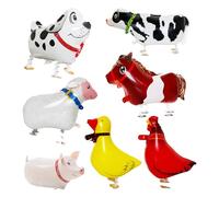 7 Piezas De Globos De Animales, Globos De Película De Aluminio De Animales Simulados, Globos Para Caminar De Animales, Decoraciones Para Fiestas De Cumpleaños Y En La Jungla