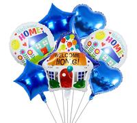 7 piezas de globos de bienvenida a casa, globos tridimensionales de película de aluminio, globos para fiestas navideñas, globos cálidos de bienvenida a casa