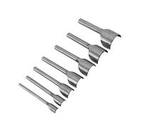 7 piezas de herramientas de artesanía de cuero DIY, herramientas de trabajo de cuero de acero cortador de extremo de cinturón de perforación medio redondeado para coser cuero en casa (10-40 mm)