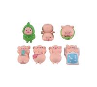 7 Piezas de PláStico de Cerdo DIY DecoracióN del Hogar Figuritas Paisaje Accesorios Hadas JardíN Miniaturas DecoracióN de la HabitacióN