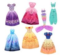 7 piezas de ropa para muñecas, ropa de princesas para muñecas, ropa joyas para muñecas de 35 cm con falda de sirena, falda de princesa, tirantes y pantalones, regalo para niñas