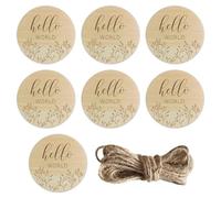 7 Piezas De Tarjetas De Hitos Para Bebés, 1 Pieza De Cordel, Astillas De Madera Para Accesorios De Bebé, Letreros De Madera Para Bebés, Astillas De Madera Para Registrar El Crecimiento Del Bebé