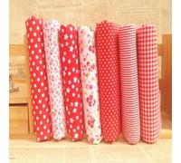 7 piezas de tela gruesa de algodón atigrada, paquete de tela de edredón de algodón, precortada, 9.8 x 9.8 pulgadas, tela de manualidades surtida para bolsas hechas a mano, bufandas (rojo)