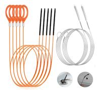 7 Piezas Desatascador Tuberias, Desatascador Fregadero Flexible Antirrotura de 76 cm y Cepillo de Limpieza de 150 cm Removedor de Cabello para Fregadero, Ducha, Bañera y Tuberías