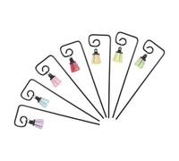 7 piezas Farol de Jardín Miniatura de Hierro y Resina con Brillo | Inserto Intercambiable, Colgante Incluido, para Micro Paisajes de Musgo y Suculentas, Decoración Doméstica