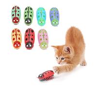 7 Piezas Gato eléctrico Mariquita Juguete plástico Mini Forma Animal Lindo Divertido Juguete Interactivo para Mascotas