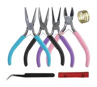7 Piezas Juego 4,5 pulgadas Alicates Punta Redonda, Herramienta Joyería y reparación,Herramientas Hacer con Redonda,Alicates Cremallera,Profesionales Juego Alicates Joyería