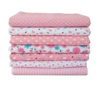 7 piezas/juego de 50 x 50 cm paquete de tela de patchwork de 100% algodón paquete de retales de tela de costura tela de algodón paquete de tela de quilting (serie rosa)