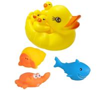 7 piezas juguetes de baño juguetes de baño pequeño pato amarillo juguete de baño juguetes de pescado juguetes de baño para niños y niñas juguete de baño de cangrejo