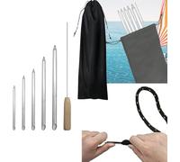 7 Piezas Kit Herramientas Empalmar Cuerdas, Acero Inoxidable Con Empujador Y Bolsa Almacenamiento Para Cuerdas Doble Trenzado 1/4" 5/16" 3/8" 7/16" 1/2" Para RáPida RecuperacióN Y Empalme