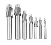 7 piezas M3-M12, fresa de extremo de acero rápido con guía piloto para ranuras