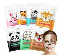 7 Piezas Mascarillas Faciales Animales con Estampados, Mascarilla Facial Niña, Mascarilla Hidratante de Animales, Nutritivas, Hidratante, Apto para Todo Tipo de Piel