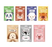 7 Piezas Mascarillas Faciales Mascarilla Facial Calmante, Hidratante, Iluminadora, Control De Grasa Mascarilla Cara Membrana Animal Divertida