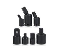 7 Piezas para Adaptador de Dado Giratorio de Unión de Llave de Impacto, Reductor de 3/8, 1/4 y 1/2 Pulgadas, Unión Universal, 3 Piezas