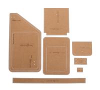 7 Piezas Plantilla de Cuero, Patrón DIY Artesanal | Guía de Costura, Papel Kraft Marrón Líneas Claras y Puntos de Alineación, para Cuero Vegano