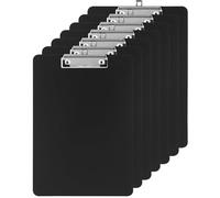7 Piezas Portapapeles A4 de Plastico, A4 Portapapeles con Pinza y Lazo para Colgar Retráctil, Portapapeles A4 para Uso Escolar, Oficina, Hogar, Hospit y Almacén, 22 cm x 31 cm, Negro