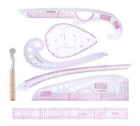 7 Piezas Regla de Costura DIY Juego, Juego de Reglas de Costura y Sastrería, Juego de Regla de Plástico para Ropa, Reglas Métricas Francesas, 7 Especificaciones, para Coser y Cortar Tela