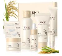 7 Piezas Rice Skincare Kit, Skincare Coreano, Rice Korean Skincare Con Limpiador Facial, Rice Toner, Cremas Faciales Mujer, Contorno de Ojos, Contorno de Ojos Coreano, Serum Coreano